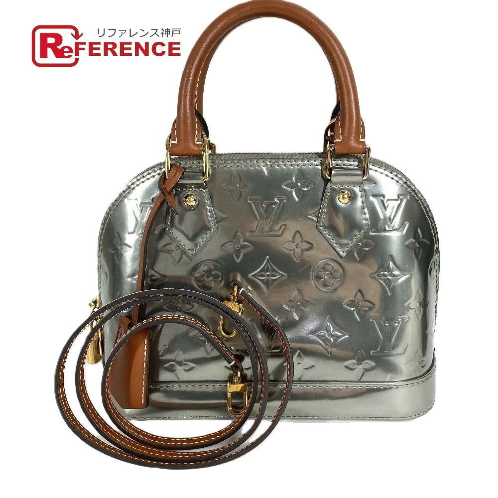 Louis Vuitton Monogram Vernis Alma bag shoulder tote canvas Argent silver